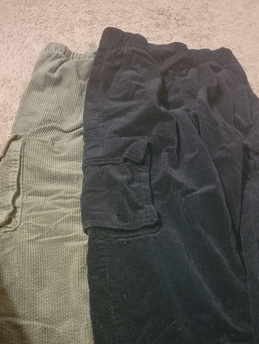 The Children's Place Corduroy Cargo Joggers - Olive & Black